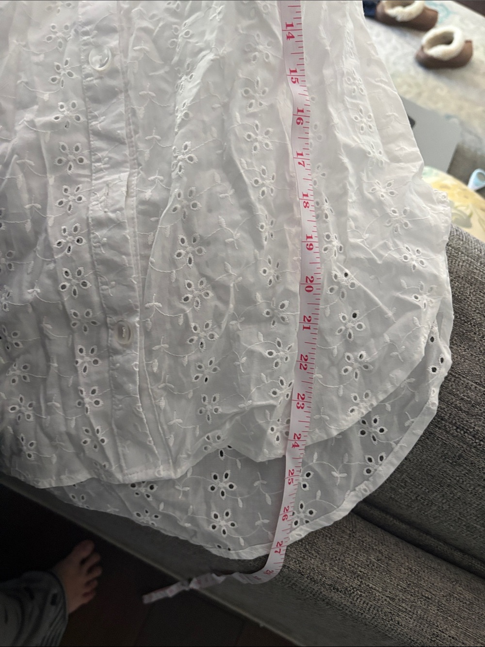 Gilli White Eyelet Button-Up Blouse - Picture 6 of 6